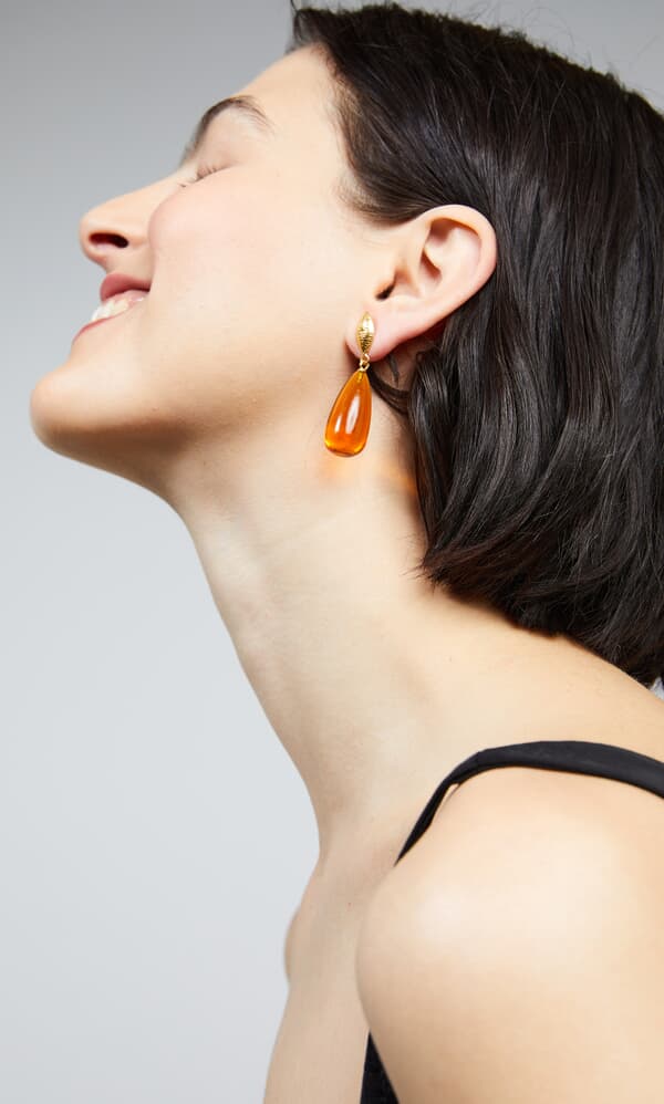 Amber drop earrings 