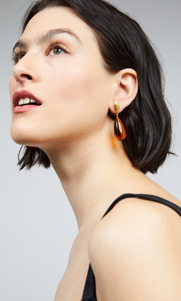 Amber drop earrings 