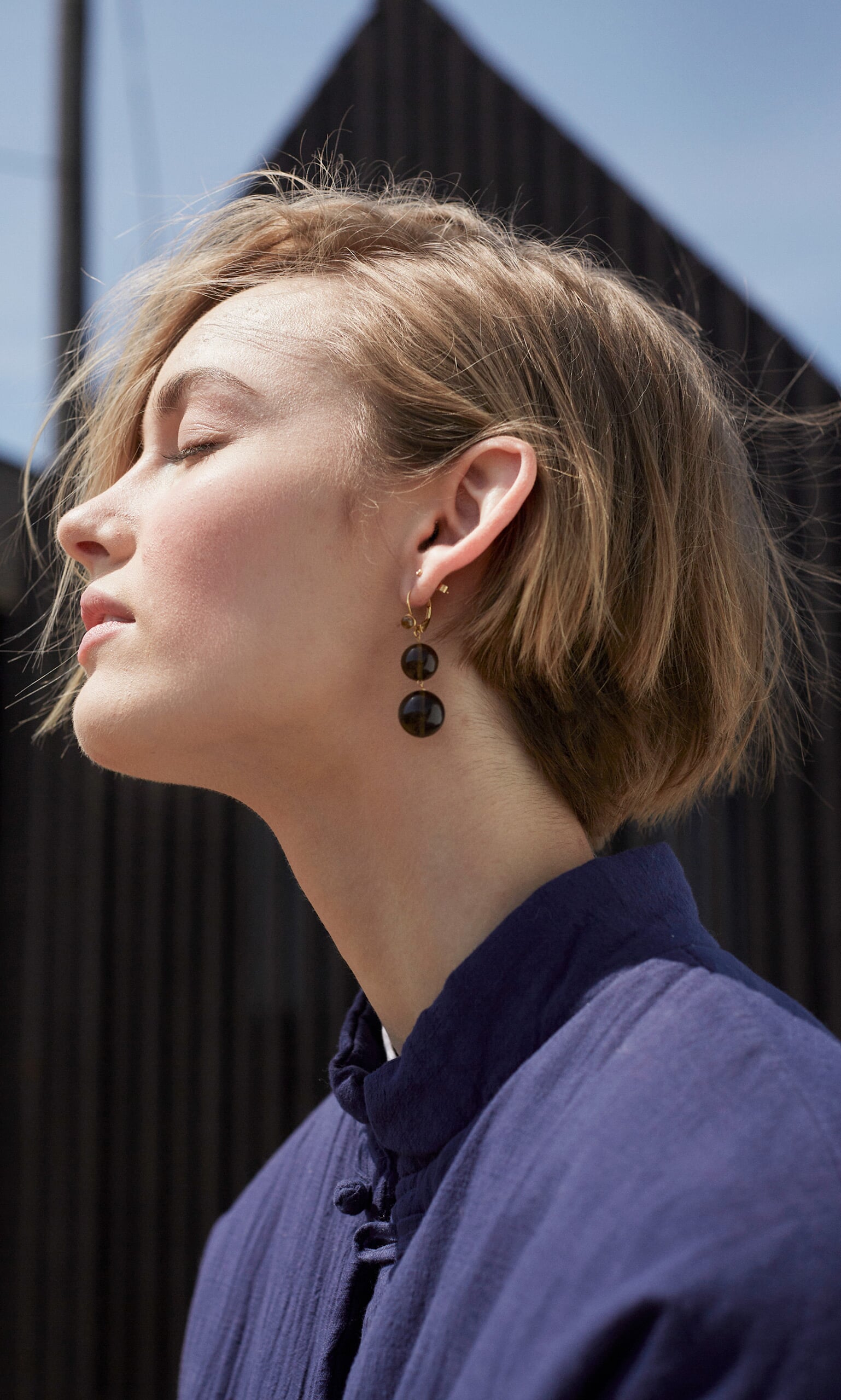 Smokey sphere earrings 