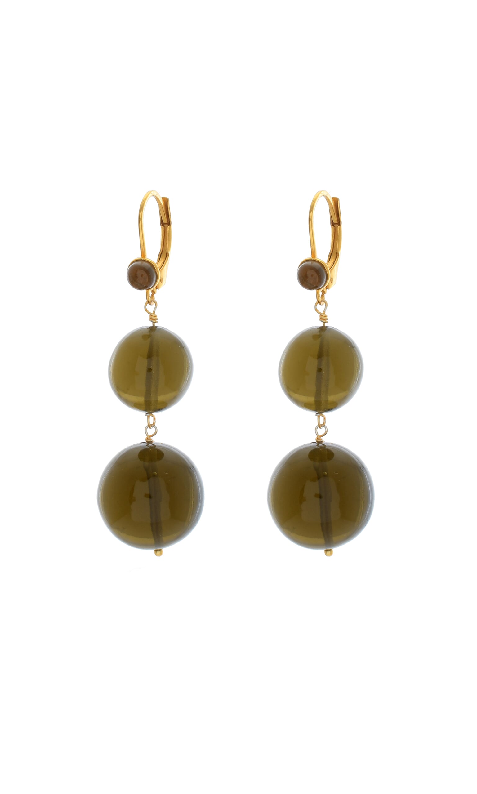 Smokey sphere earrings 