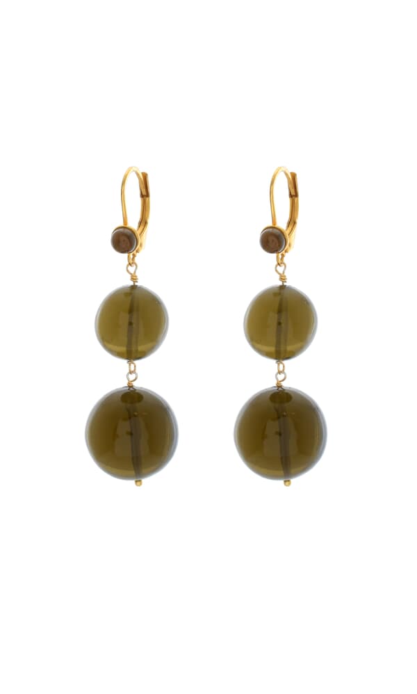 Smokey sphere earrings 