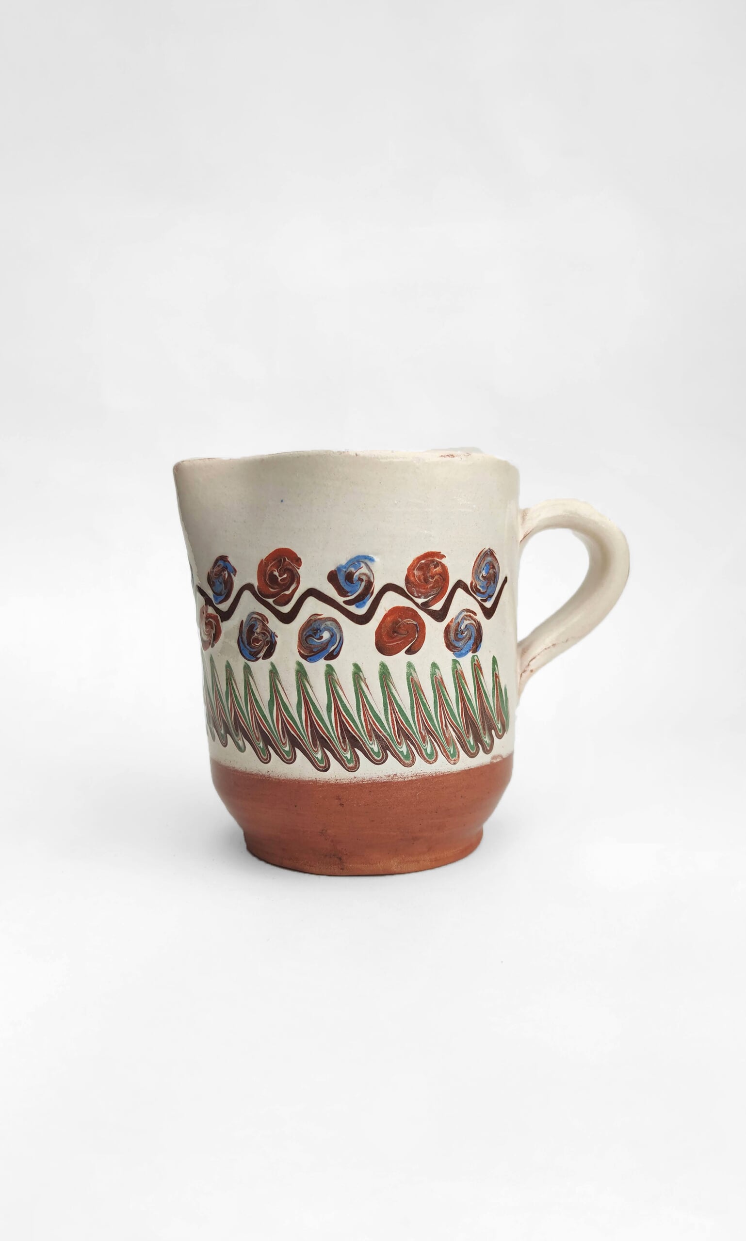 Short glazed jug - ecru