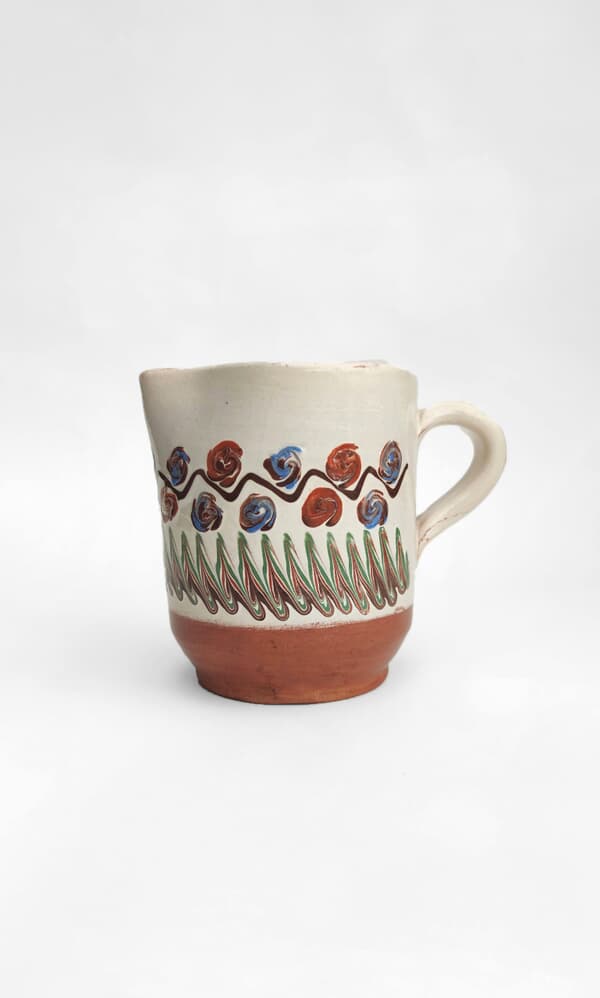 Short glazed jug - ecru