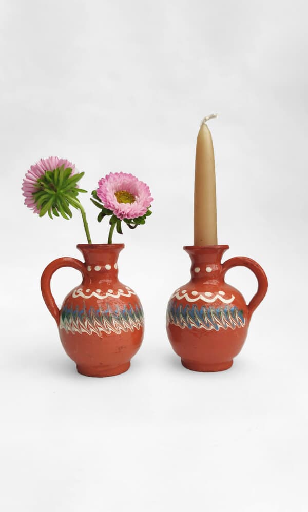 Ceramic candlestick holder - terracotta (Each)