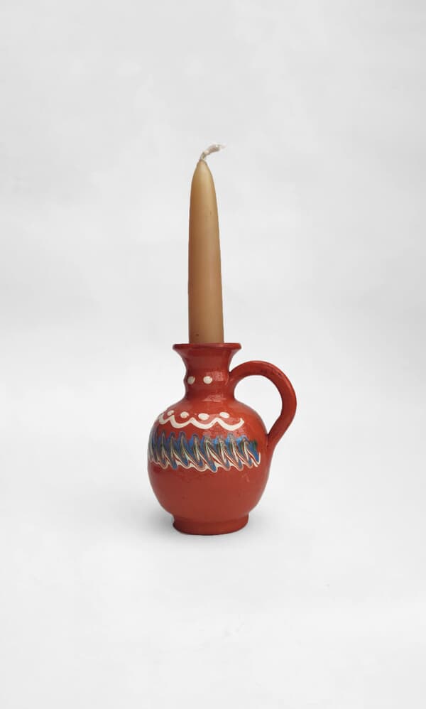 Ceramic candlestick holder - terracotta (Each)