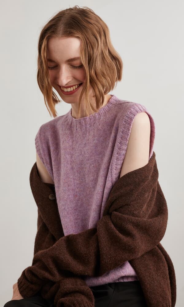 Heather knitted vest