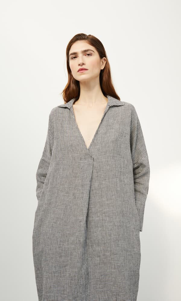 Artist linen dress - Gingham 