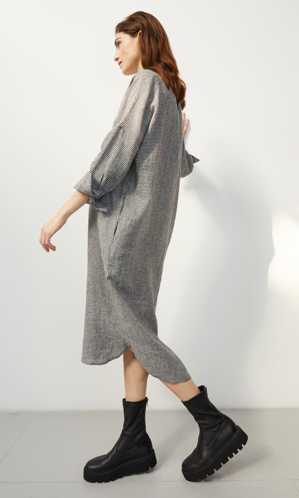 Artist linen dress - Gingham 