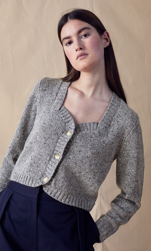 Alpine cardigan - flat stone grey