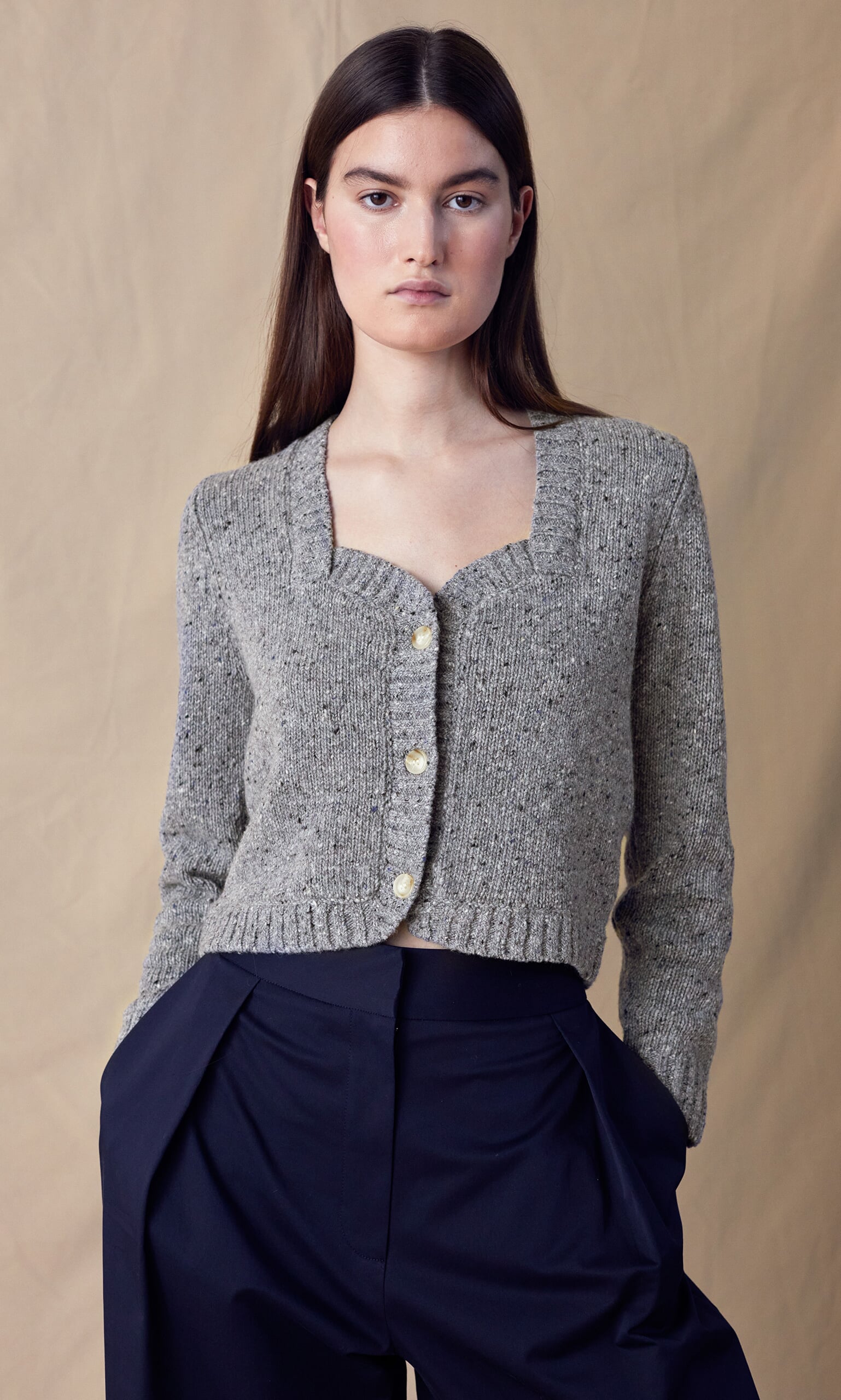 Alpine cardigan - flat stone grey