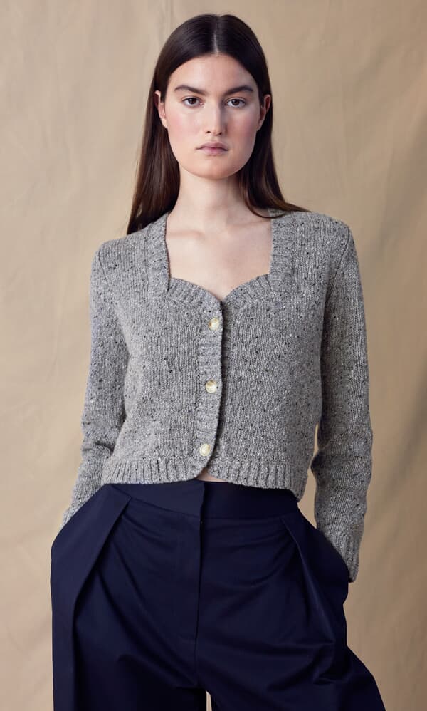 Alpine cardigan - flat stone grey