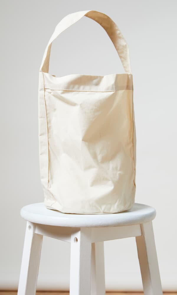 Waxed Cotton bucket bag - Cloud 