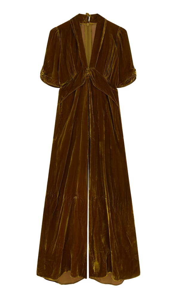 Old gold velvet jumpsuit