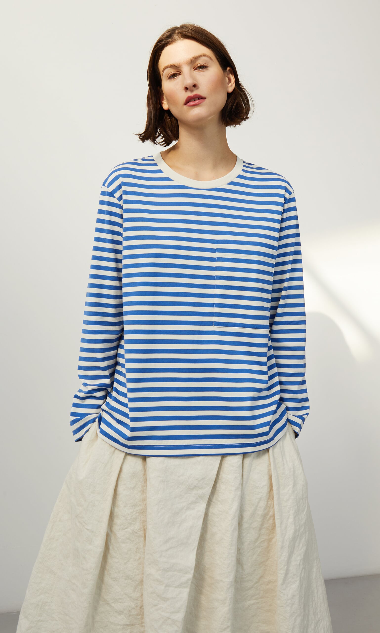 Blue striped top - Plümo Ltd