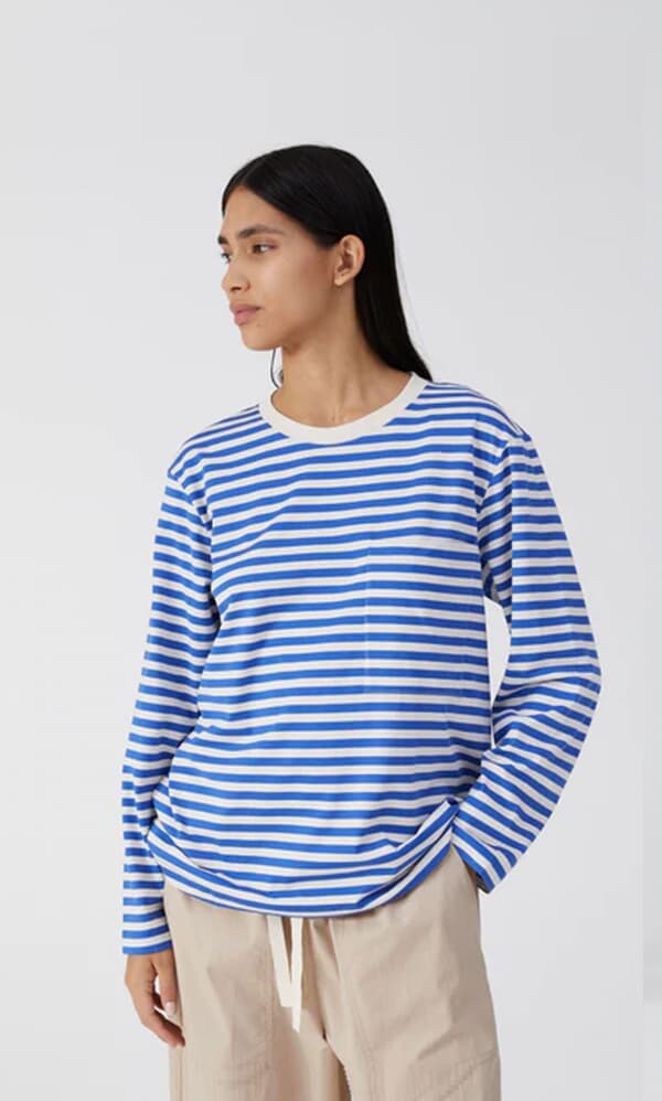 Blue striped top