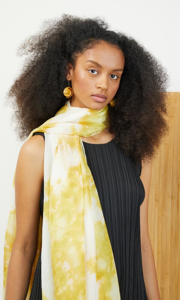 Yellow silk scarf