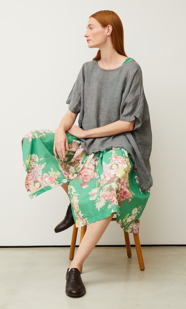 Charcoal frayed top