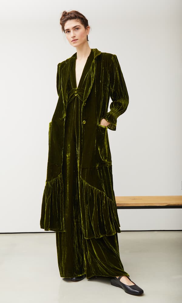 Velvet overcoat