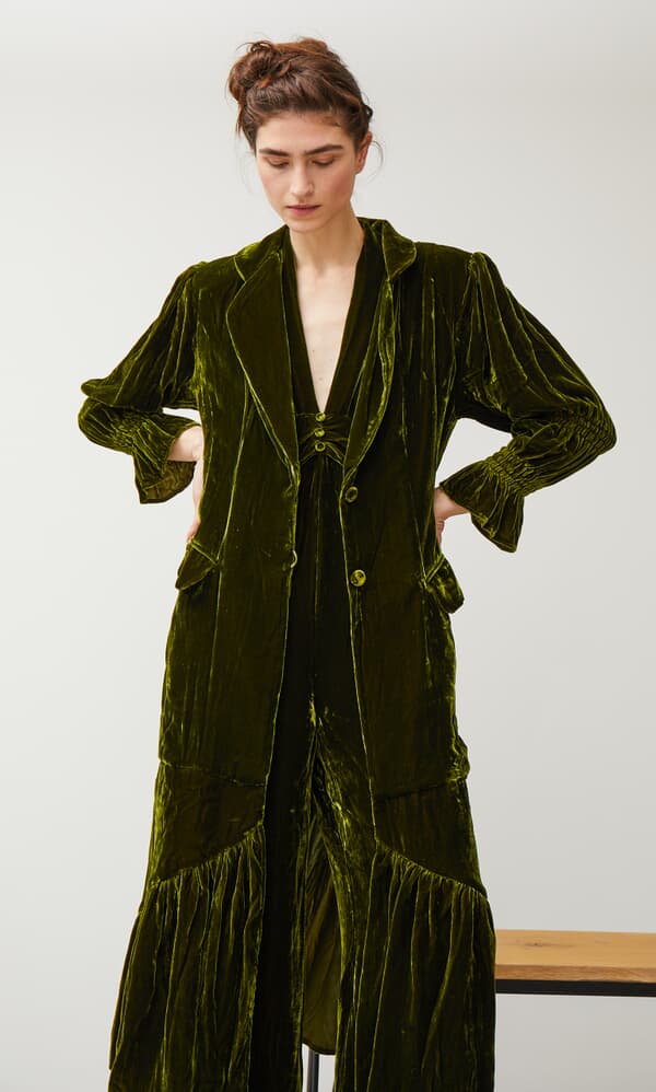 Velvet overcoat
