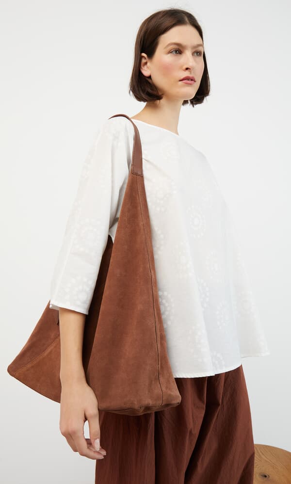 Brown suede bag