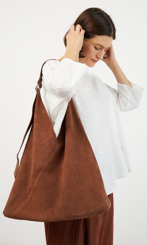 Brown suede bag
