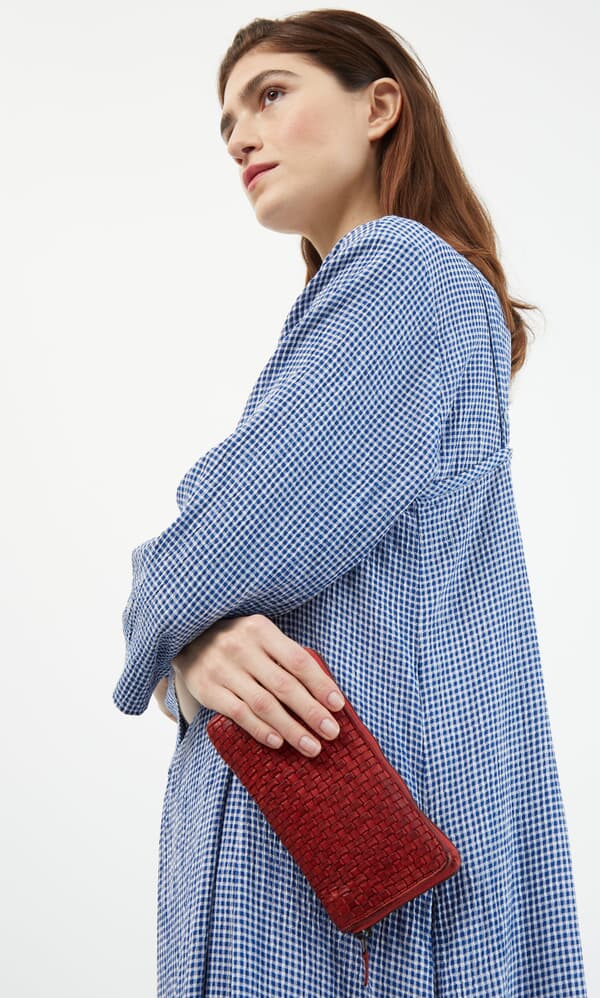 Red woven wallet