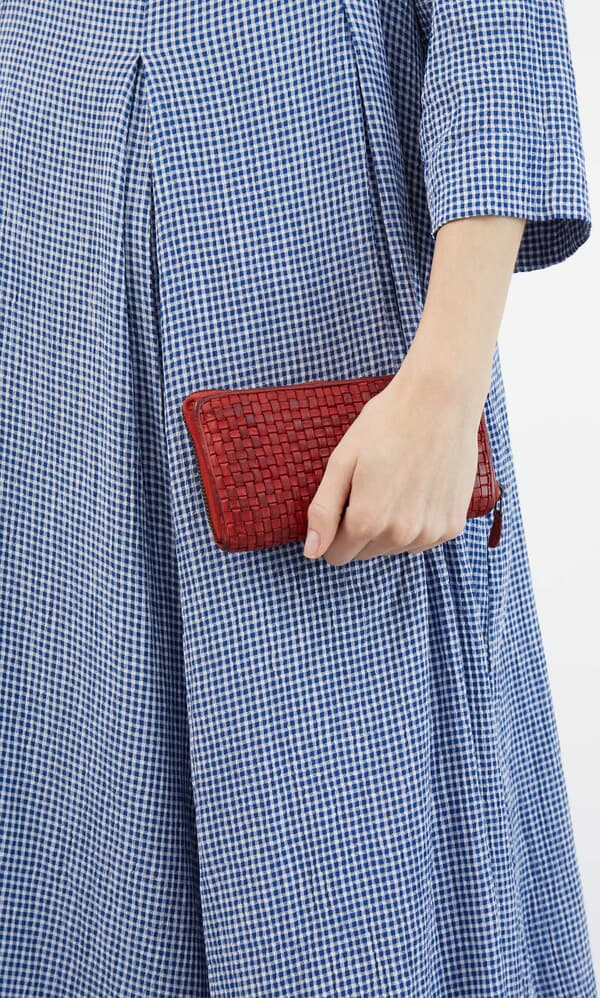 Red woven wallet