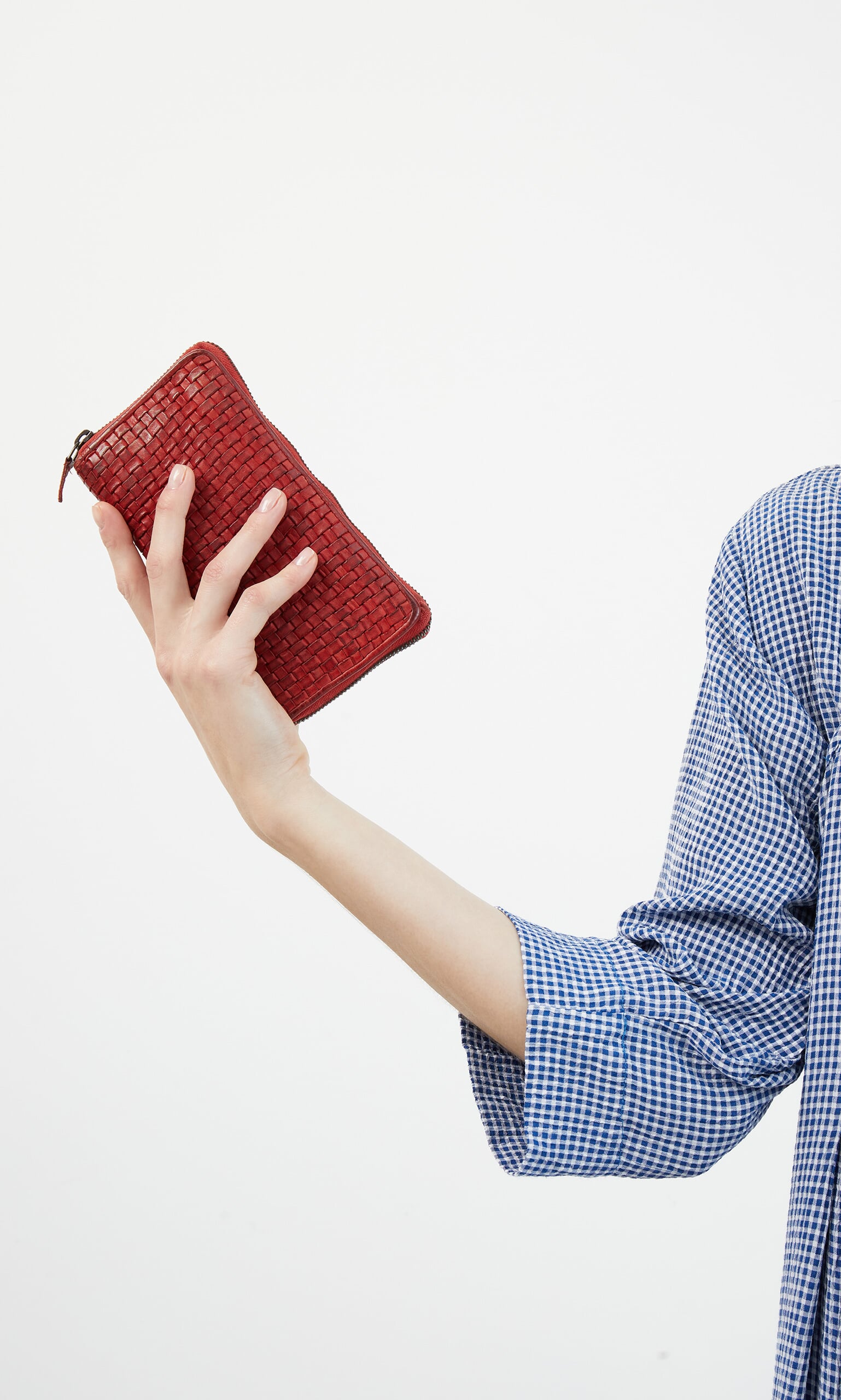 Red woven wallet