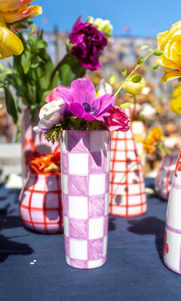 Checker vase - Lilac