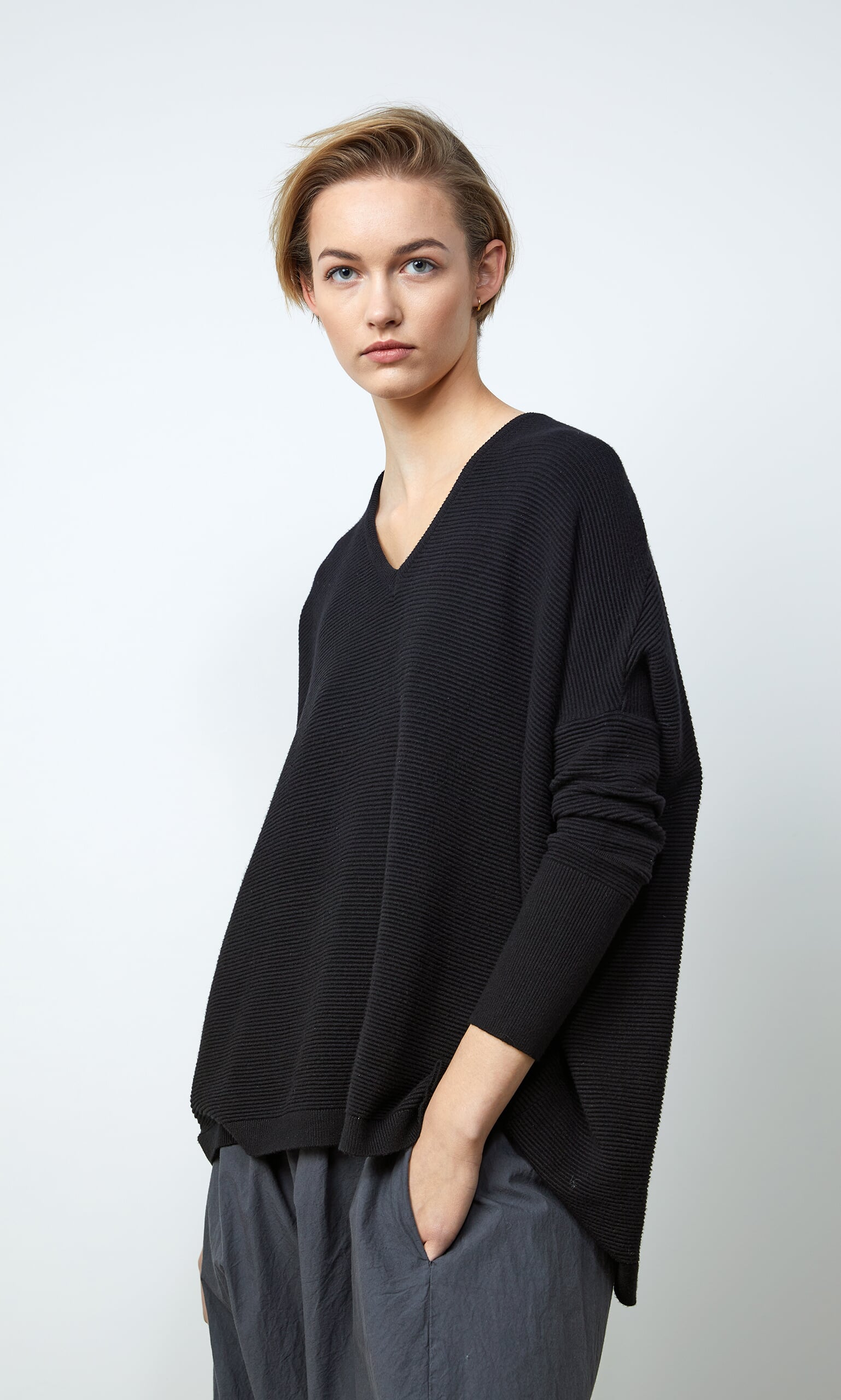 Jack V Neck Sweater - Black