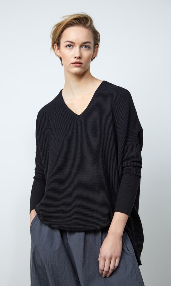 Jack V Neck Sweater - Black