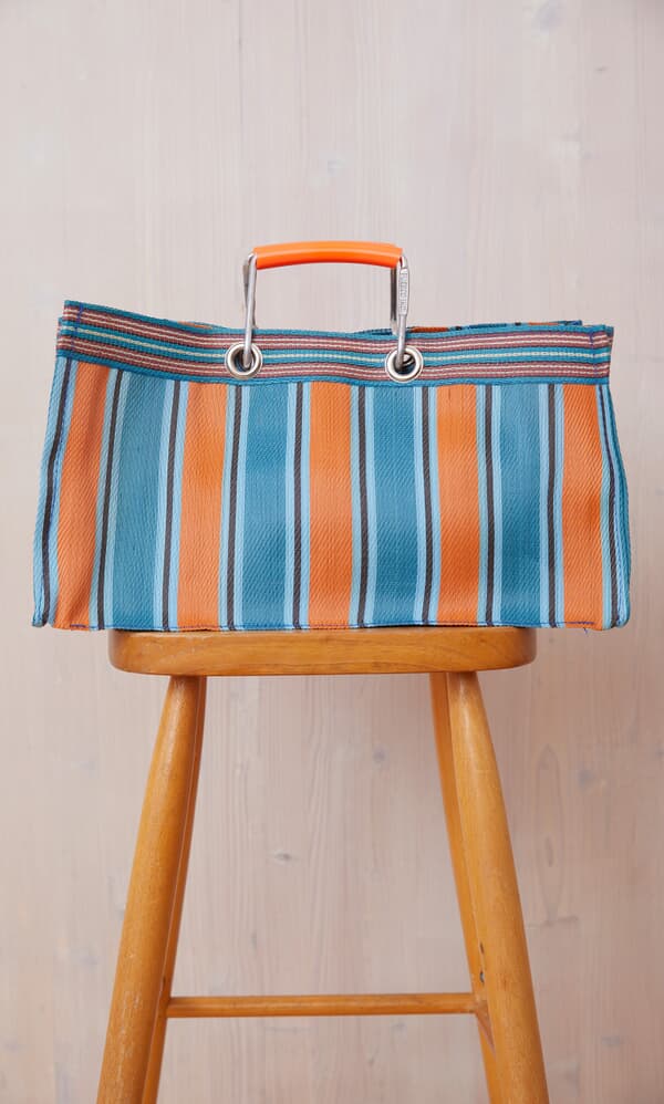 Recycled striped shopper