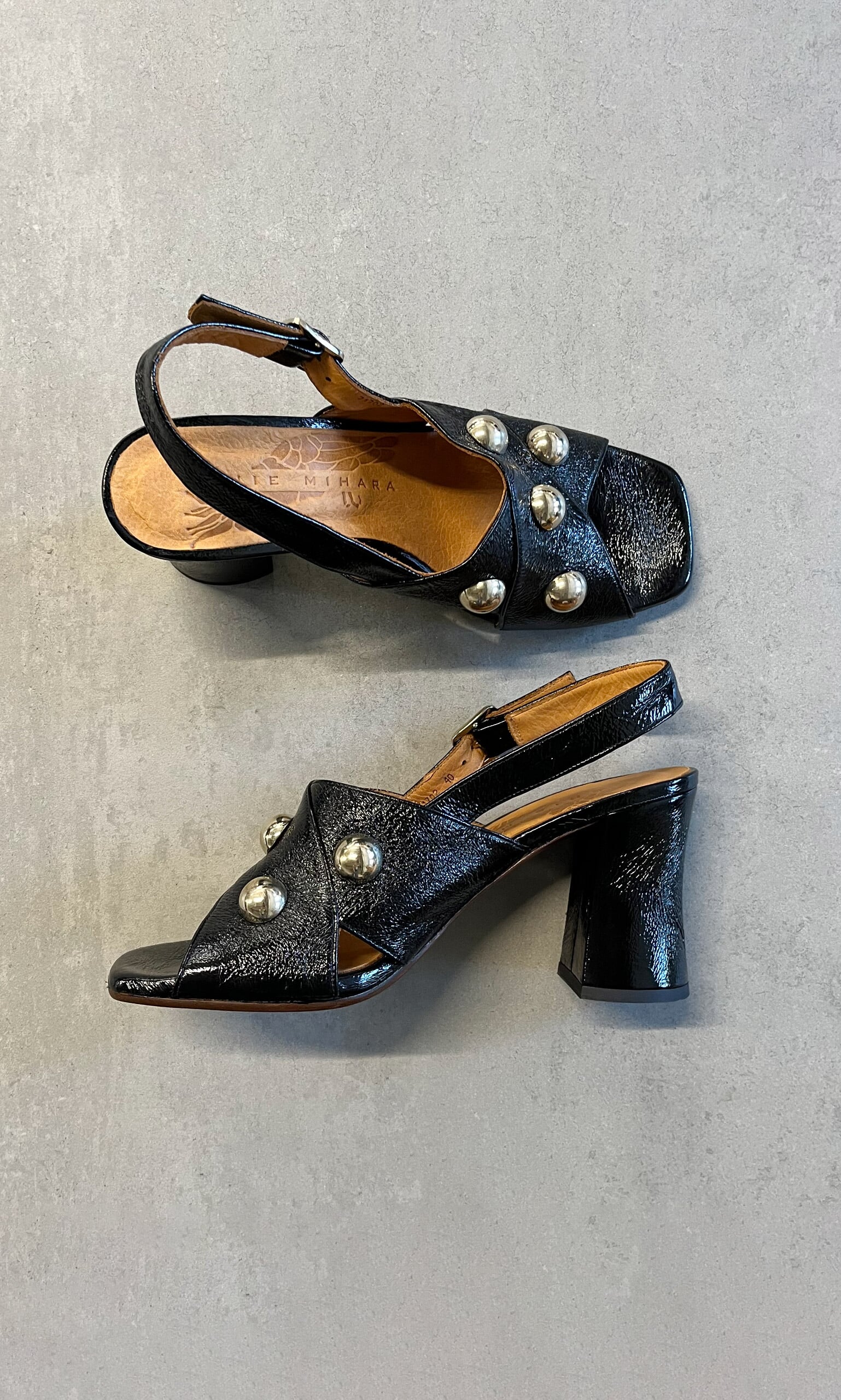 Black Studded Slingbacks by Chie Mihara 