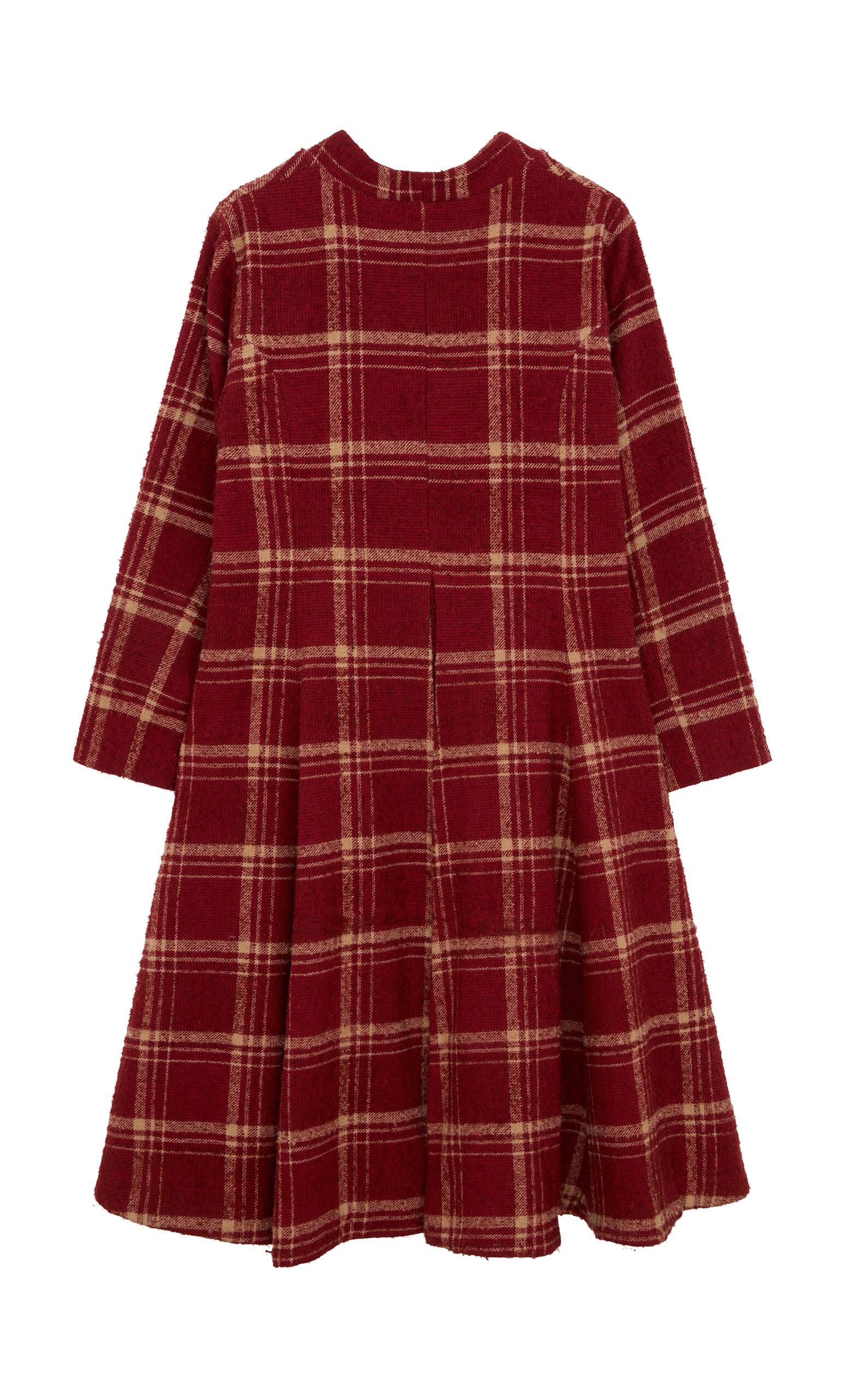 Red plaid wool hot sale coat womens