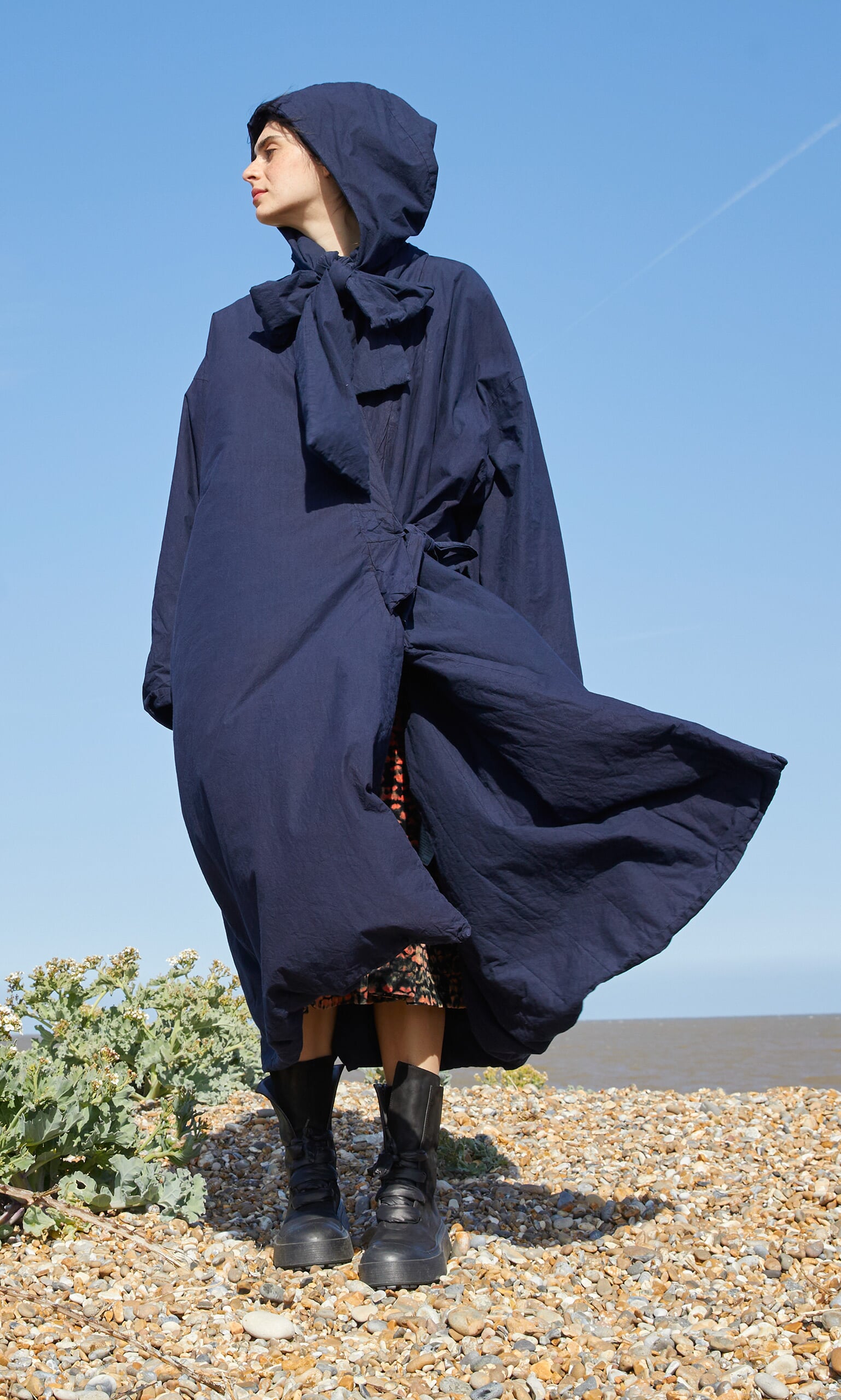 Navy Quilted Hood