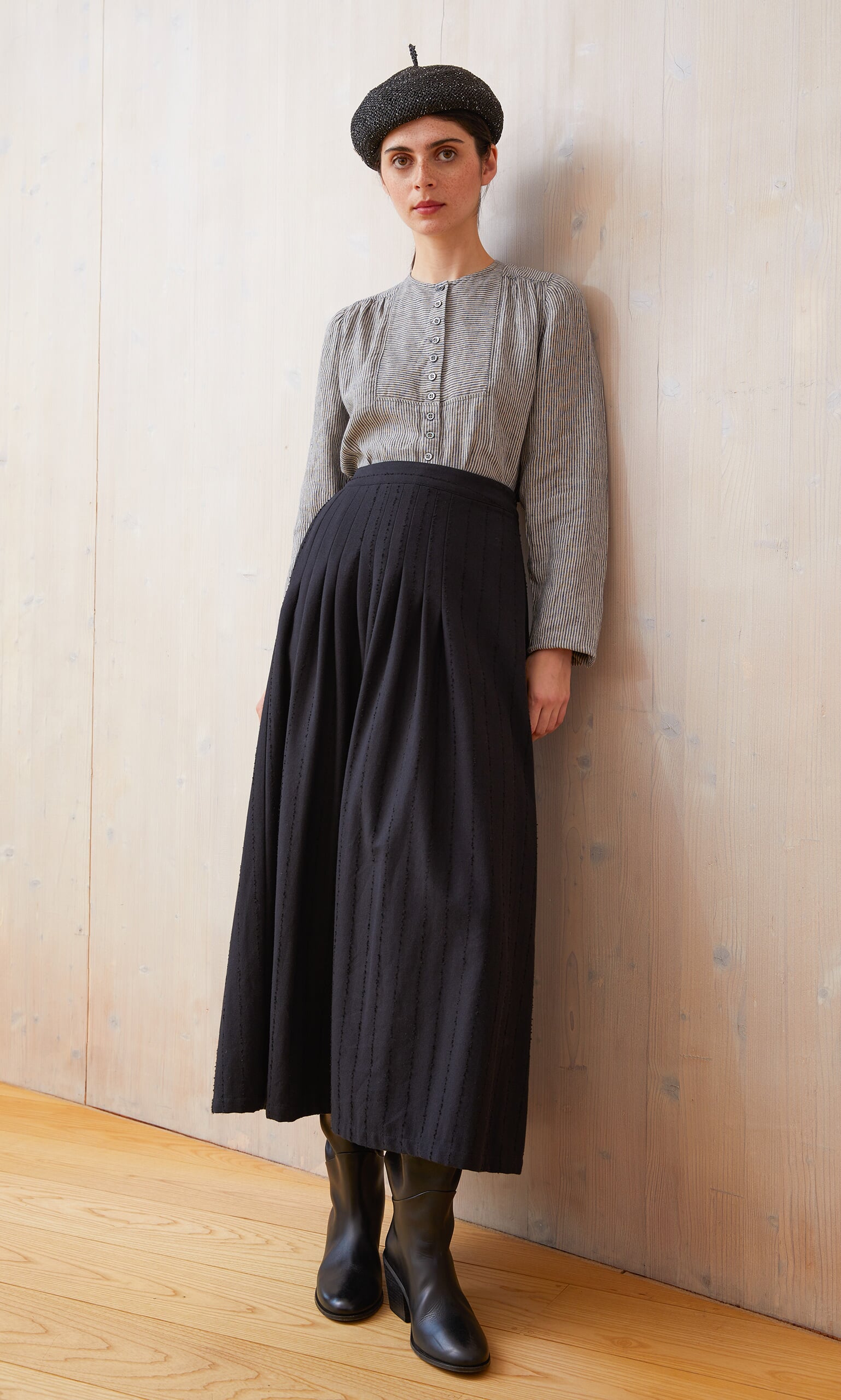 Linen skirt clearance pleated