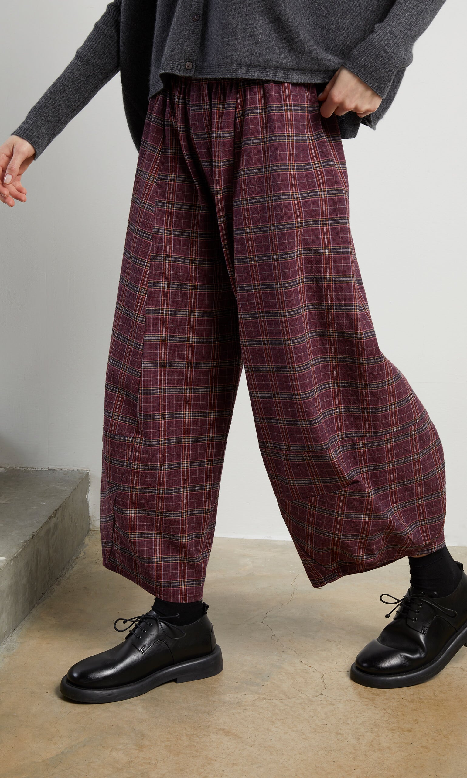 Red check best sale pants mens