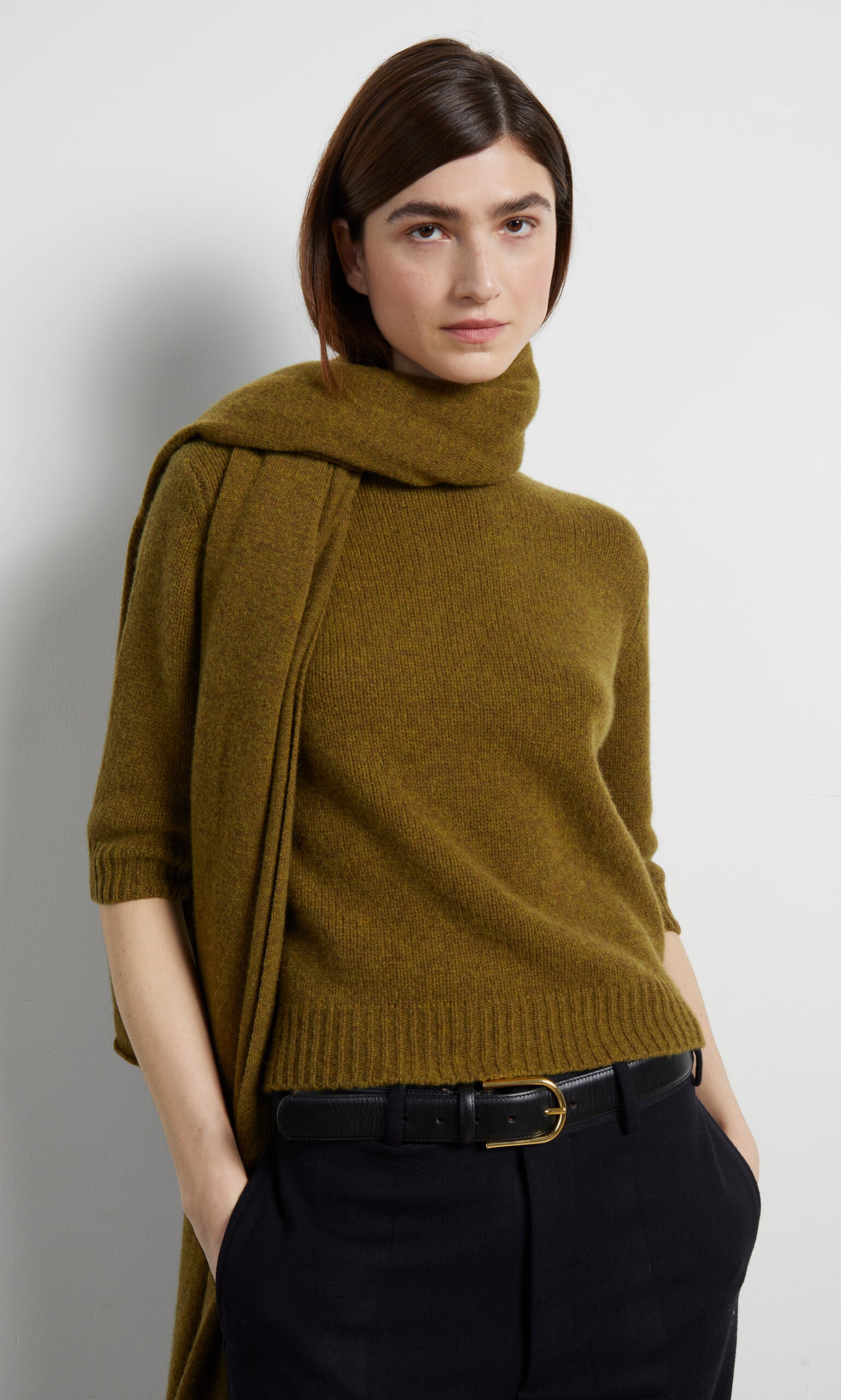 Long Olive Scarf
