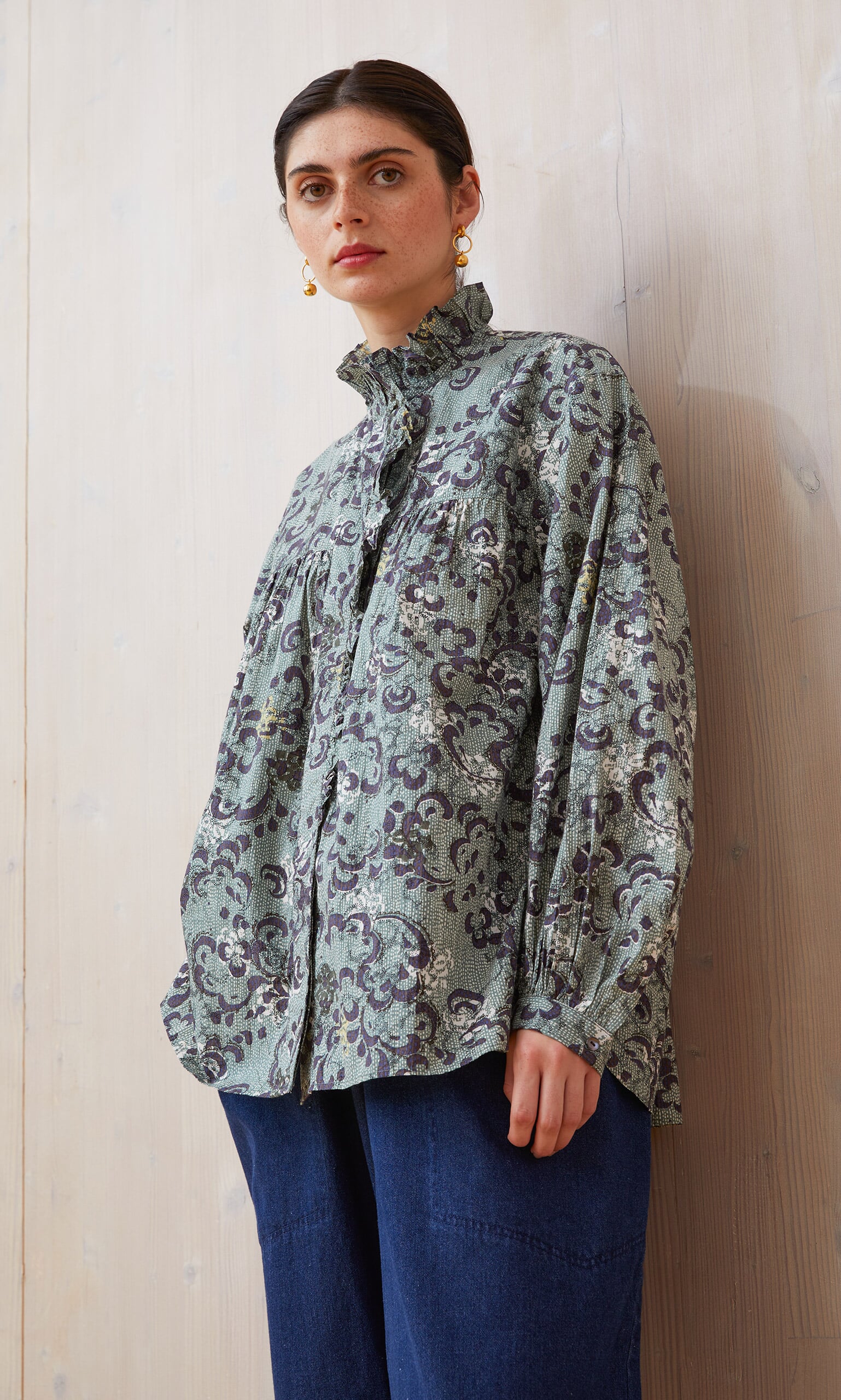 Myrtle Frill Blouse - Plümo Ltd