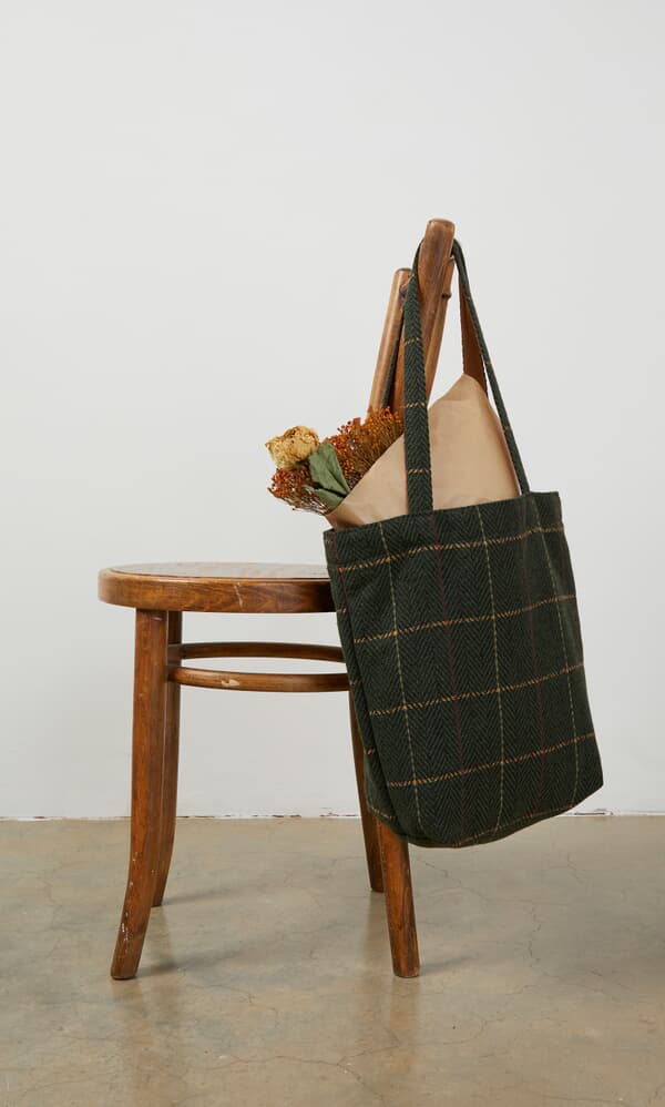 Green Tweed Shopper