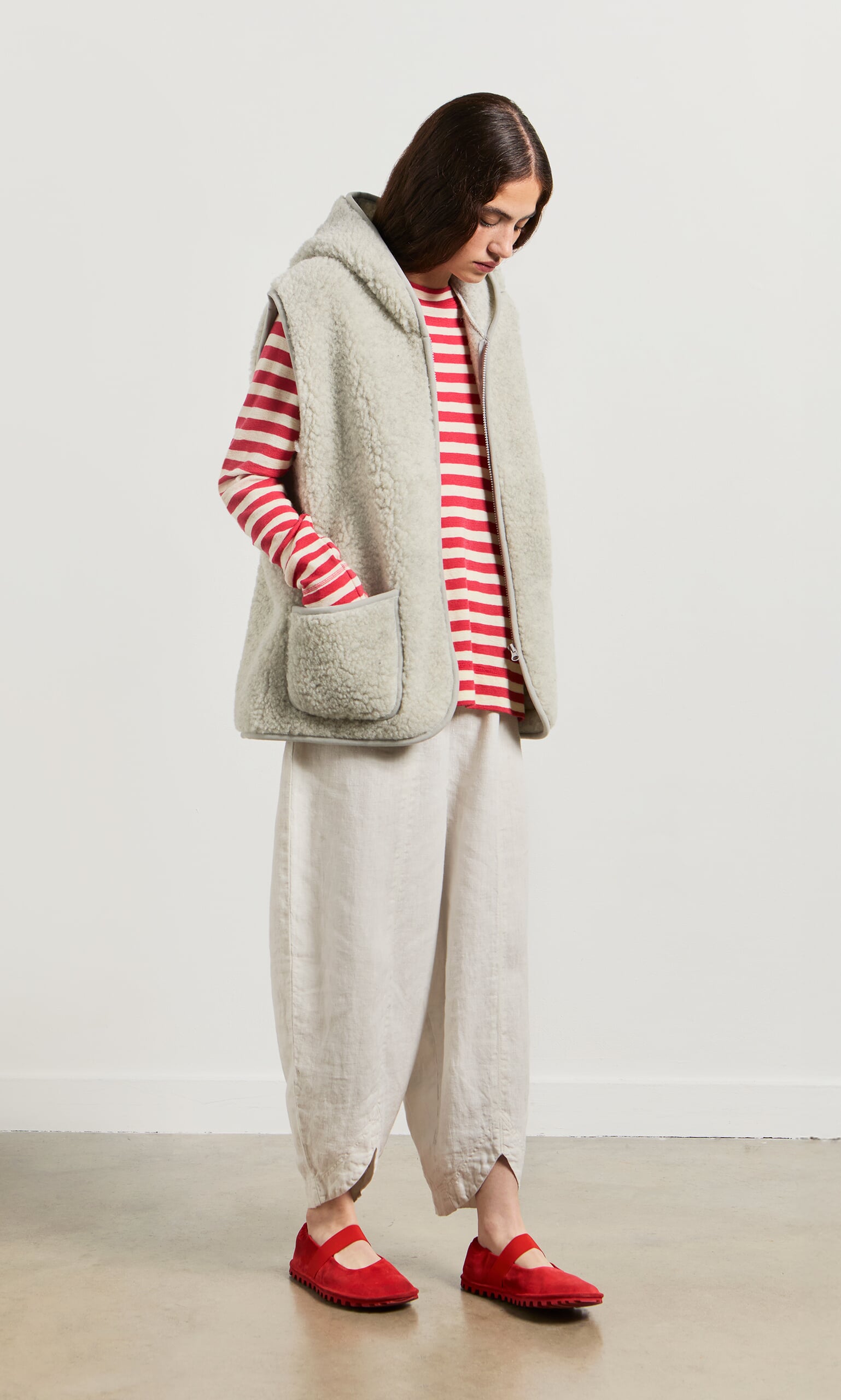 Wool Gilet - Light Grey