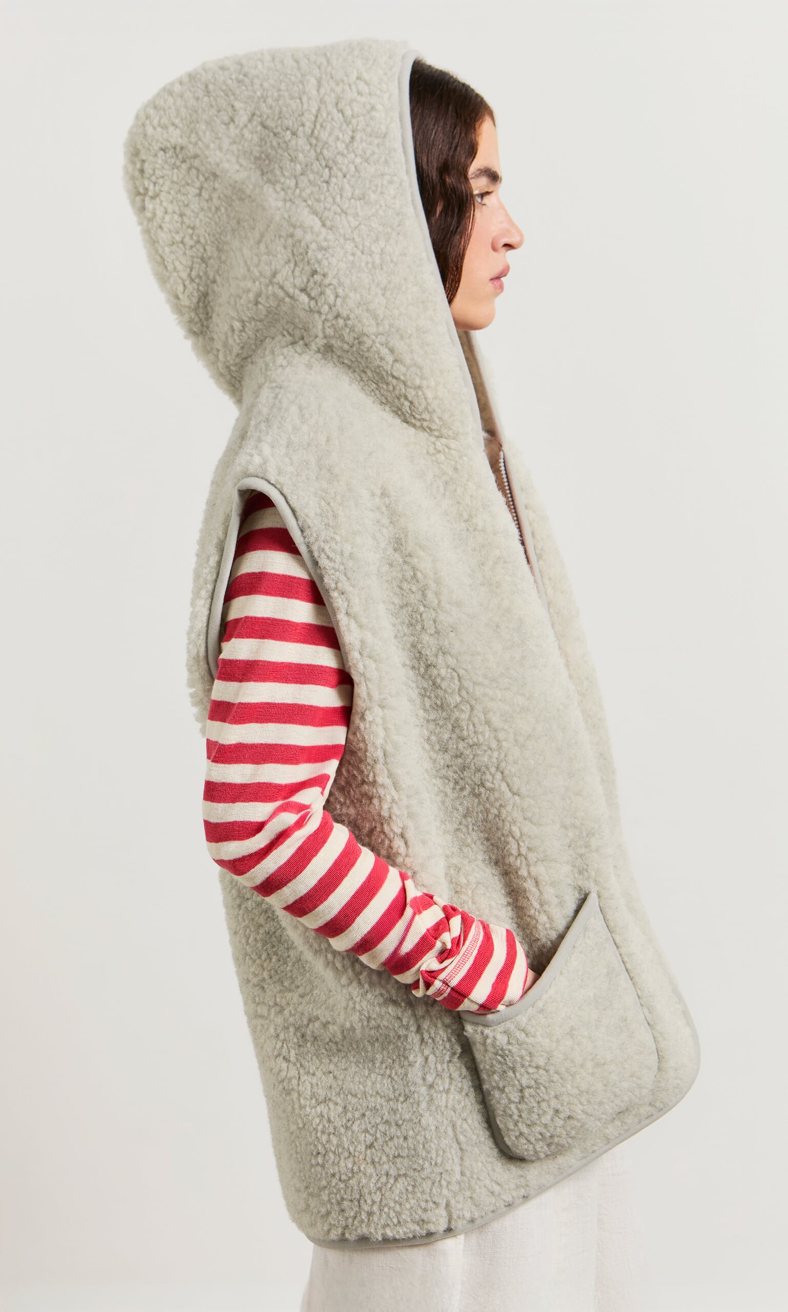 Wool Gilet - Light Grey