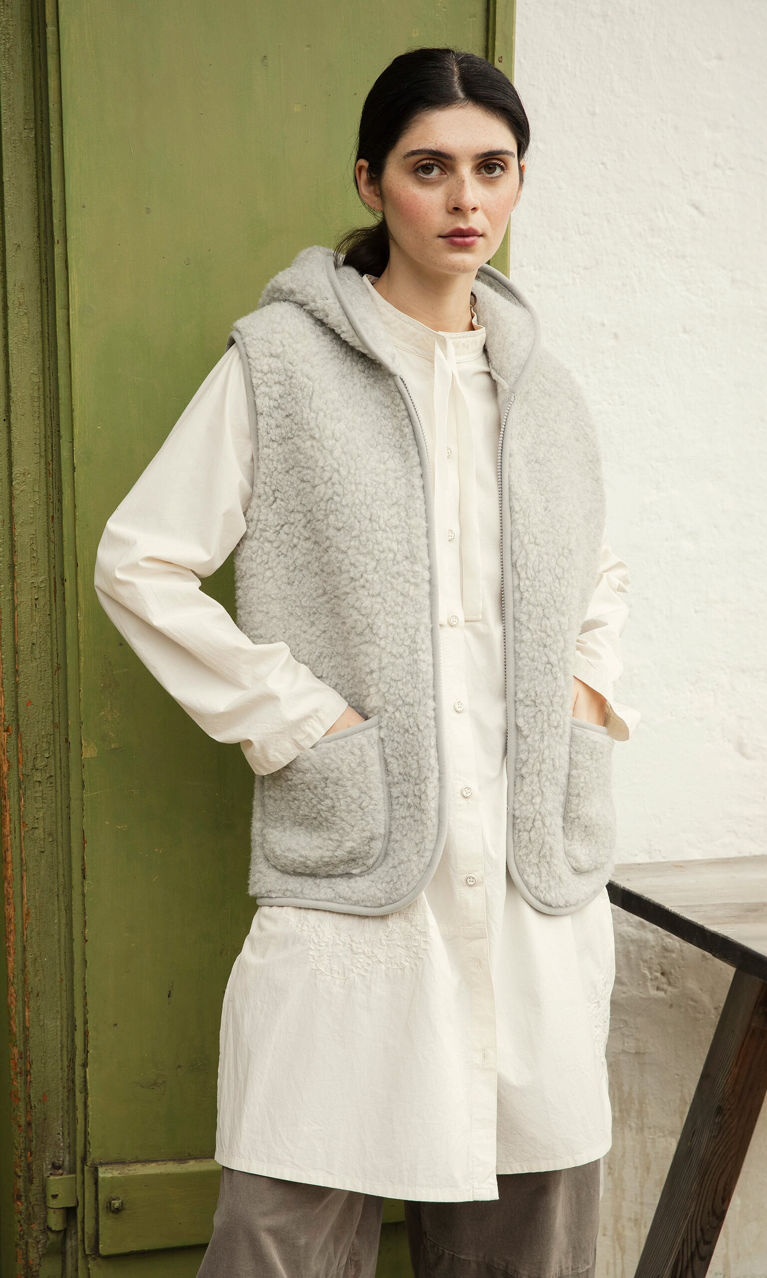 Wool Gilet - Light Grey