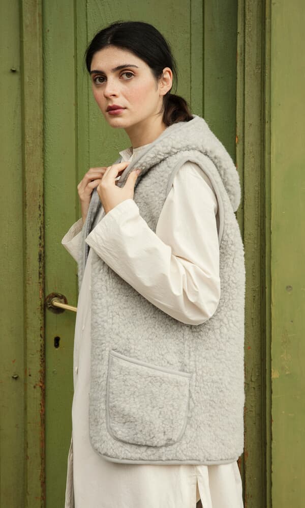 Wool Gilet - Light Grey