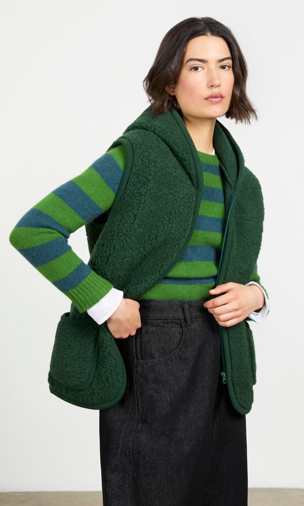 Wool Gilet - Moss Green