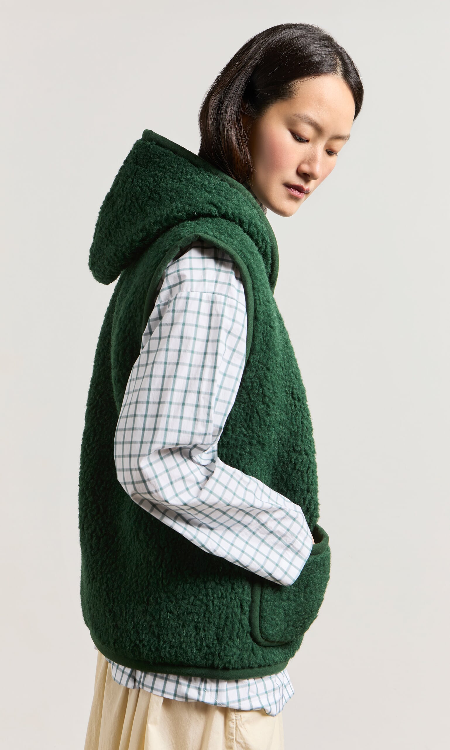 Wool Gilet - Moss Green