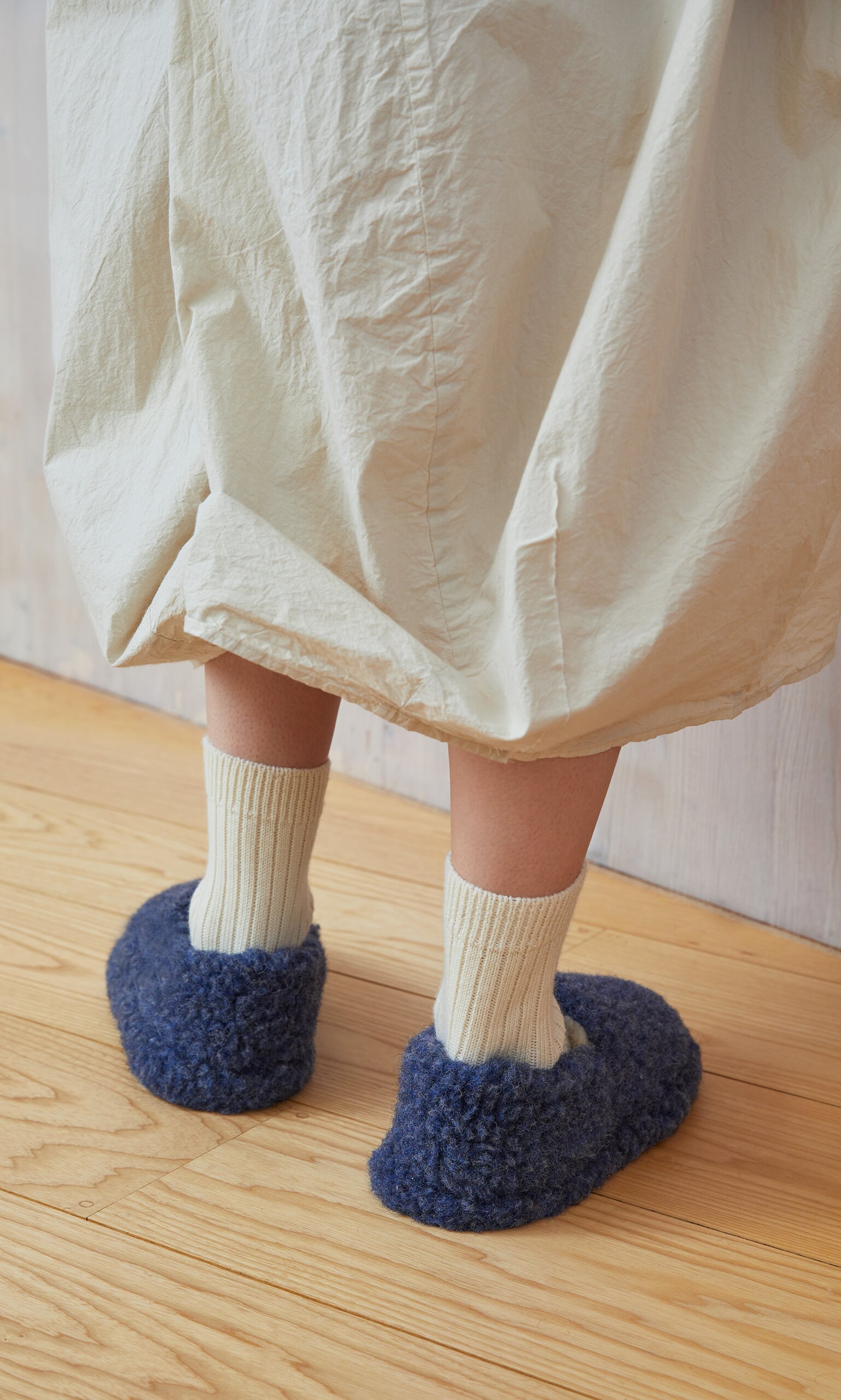 Wool Slippers - Navy