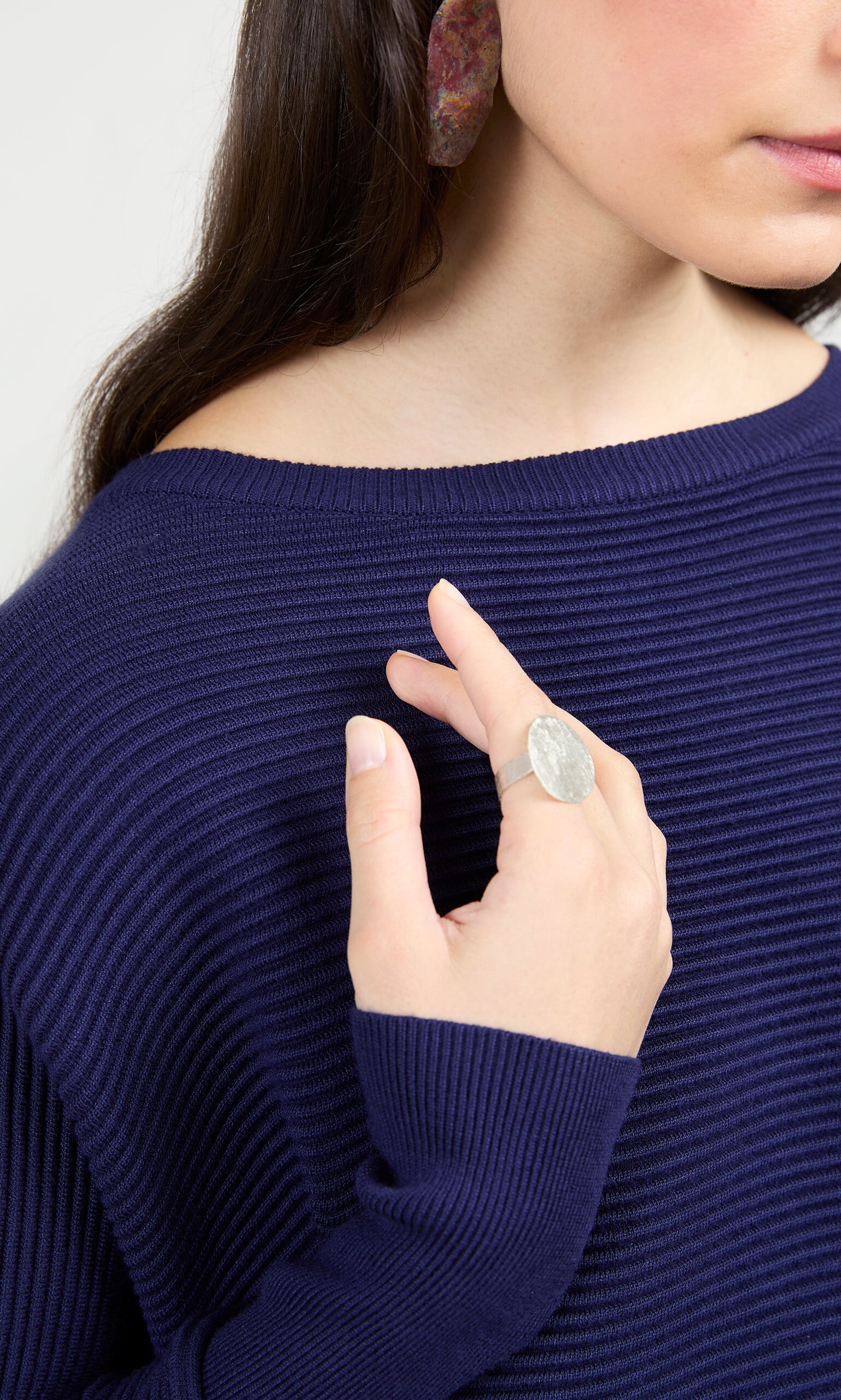 Eco Silver Pebble Ring