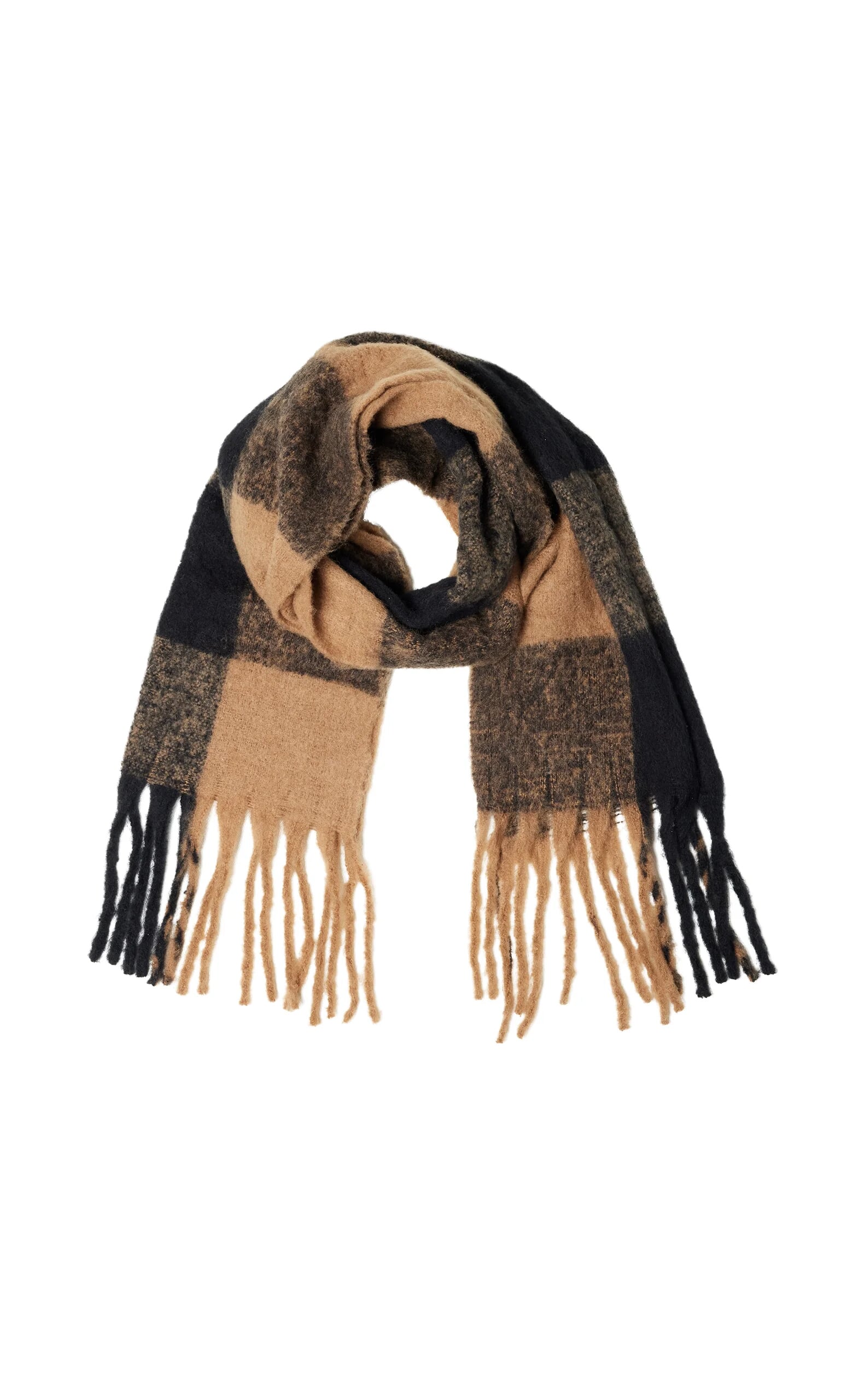 Black and camel scarf hotsell