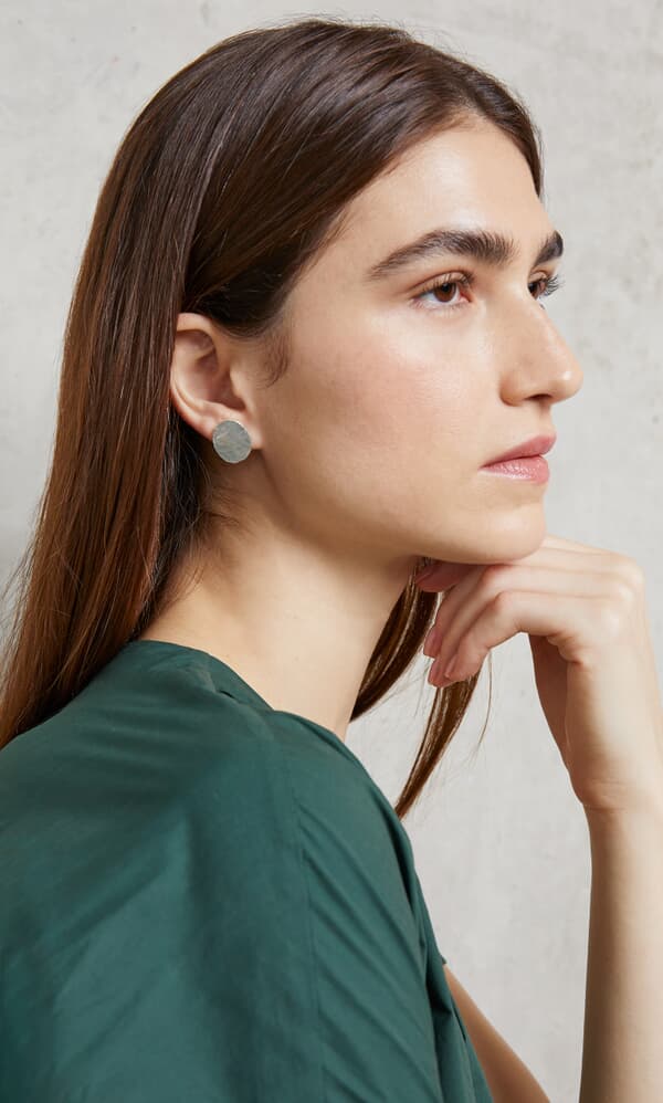 Oval pebble earrings